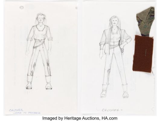 Star Trek: The Next Generation (Paramount TV, 1987-1994), Gates McFadden "Beverly Crusher" Pair of Concept Costume Sketches. | Heritage