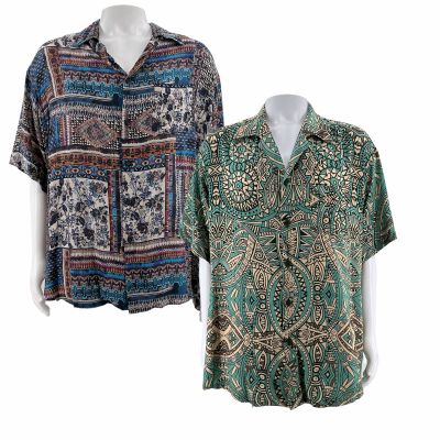Lot 43: Tony Stavros Screen Worn (2) Button-Up Shirts | VIP Fan Auctions