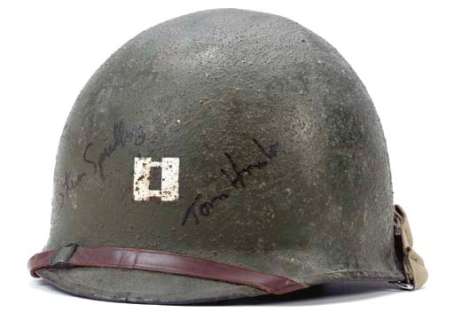 TOM HANKS HELMET SIGNED BY HIM AND STEVEN SPIELBERG FROM "SAVING PRIVATE RYAN" | Christie’s