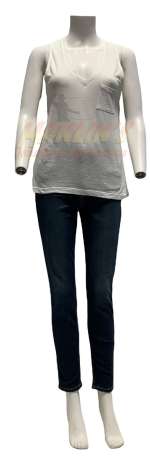 Greenland (2020) - Allison Garrity Hero White Shirt and Pants | Hanlin Auction Service