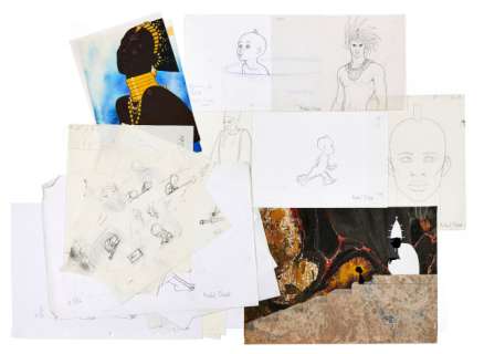 Ensemble de Vingt-Cinq Dessins Originaux Réalisés Par Michel Ocelot Pour Son Film D’animation " Kirikou Et La Sorcière " |  | Artcurial