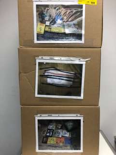 Lot 191 - 3 Boxes from Turner & Hooch - kids bedroom. Clothing, puzzles, art work and collectibles.