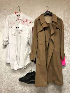 "Superheroes Show" Season 5 EP 5 #8 Hero bloody outfit - includes 2 shirts/ long coat/ maroon tie & | Direct Liquidation