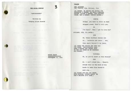 ’’The Royal Family’’ Rough Draft Script Owned by Redd Foxx of ’’Sanford & Son’’ -- Dated One Month Before Foxx’s Death -- 43 Pages -- Very Good Condition -- From Redd Foxx Estate | Nate Sanders