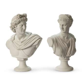 The Crown | Two 20th century marble composite busts of Apollo and Diana, after the Antique First seen in Season 5, in the Diana Kensington Palace Apartments set (2) | Bonhams