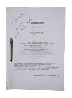 SWEENEY TODD: THE DEMON BARBER OF FLEET STREET (2007) - Lot 813 - Sir Christopher Lee‘s Personal Shooting Script Autographed by Stephen Sondheim