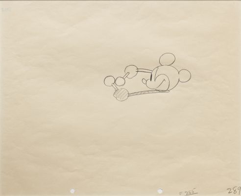 Disney Production Drawing of Mickey Mouse from ‘‘Steamboat Willie‘‘ by Ub Iwerks