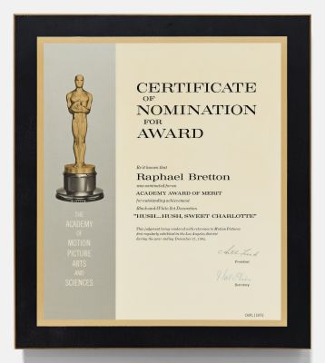 Academy Award Nomination for Set Decoration for ’’Hush...Hush, Sweet Charlotte’’ | Nate Sanders