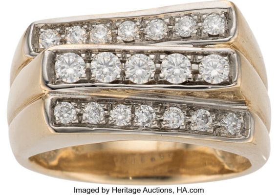 Elvis Presley Triple-Tiered "Three Step" Ring Plus Letter and Original Sales Receipt (1970). | Heritage