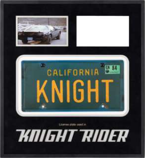Knight Rider (NBC TV, 1982-1986), KITT Pontiac Trans-Am "KNIGHT" License Plate. | Heritage