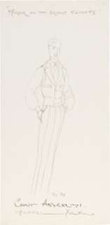 Murder on the Orient Express (EMI Films, 1974), Group of (6) Michael York "Count Andrenyi" Costume Sketches.