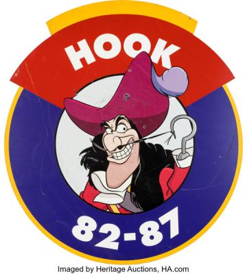 Walt Disney World® Resort - Captain Hook (Peter Pan) Original Resort-Used Parking Lot Sign 35" x 31" (The Walt Disney Company, c. 2010s). | Heritage