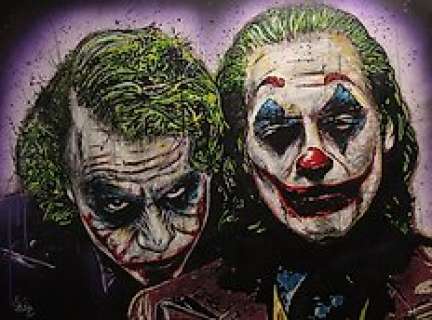 Vincent Mink, handpainted and signed painting of the legendary Jokers (Heath Ledger, Joaquin - Joker | Catawiki