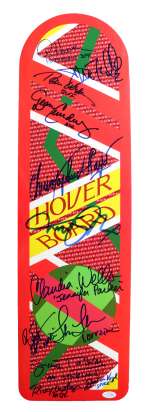 Back to the Future Part II Prop Replica Hoverboard Cast Signed by Michael J. Fox, Christopher Lloyd, Alan Howarth, Billy Zane, Bob Gale, Claudia Wells, Darlene Vogel, Dean Cundey, Donald Fullilove, James Tolkan, Lea Thompson, Ricky Dean Logan & Tom Wilson