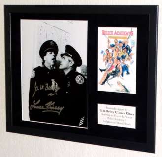 Police Academy - G.W. Bailey & Lance Kinsey (Harris & Proctor) Premium Framed, DOUBLE signed, + COA | Catawiki