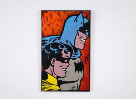 FÜR (1978) - Catching a Cat - We Spray (Vintage Batman & Robin) - Unique Art Work 1/1 ! - Framed- 104x62x3 cm - Limited 01 of 01 Worldwide ! - 100% New | Catawiki