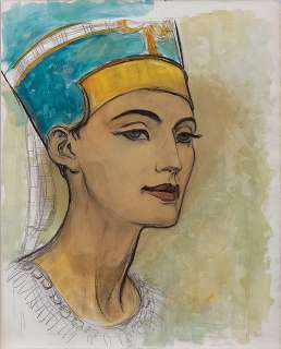 Concept sketch for "Nefertiti" for The Ten Commandments. | Profiles in History
