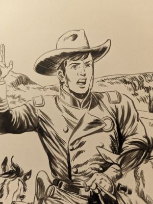 Classic Western Heroes – 4 Original Drawings by Igor Stiskalov (Blek, Kit Teller, Yul Brynner) | Catawiki