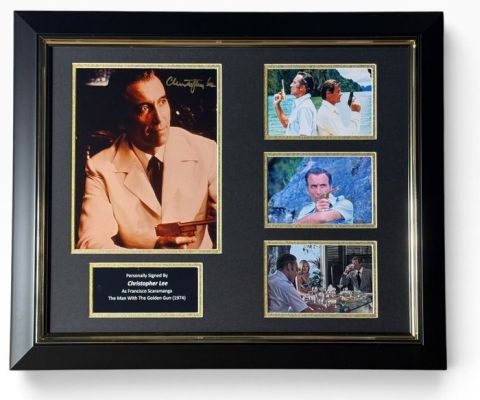 James Bond 007: The Man with the Golden Gun - Christopher Lee - Singed Framed Display - No Rp Price ! | Catawiki