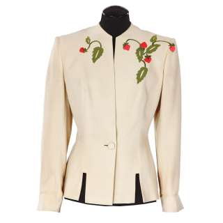 Lot 99 - Myrna Loy “Nora Charles” beige jacket designed by Irene from The Thin Man Goes Home