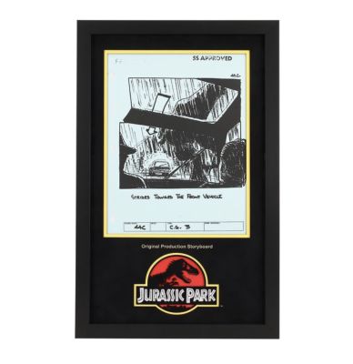 JURASSIC PARK (1993)Original Production-Used Storyboard – Rex Strides to Other Vehicle | The Movie Reliquary