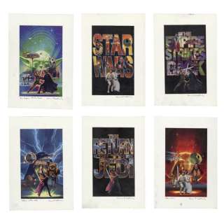 Star Wars: Original Trilogy (1977-1983) | William Plumb Collection: Set of Six Hand-Illustrated David Mattingly Novelization Cover Prelims | Propstore