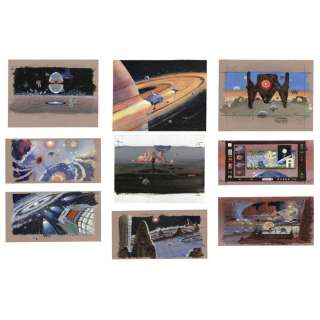 ROBERT MCCALL ARTWORK - Lot #1364 : Douglas Trumbull Collection: Set of Nine Hand-Painted Robert McCall "City In The Sky" Artwork Boards