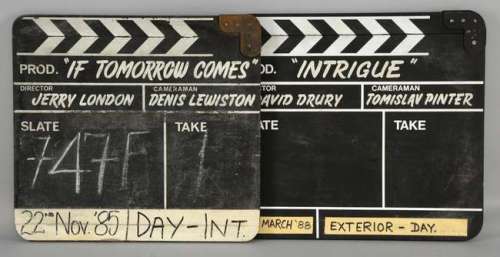 If Tomorrow Comes (1985) and Intrigue (1988) - Two production used clapperboards (2) | Ewbank’s