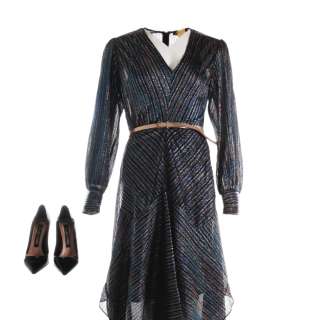 Love Life Mallory Sasha Compère Screen Worn Maje Dress Belt & Shoes Ep 110 | VIP Fan Auctions