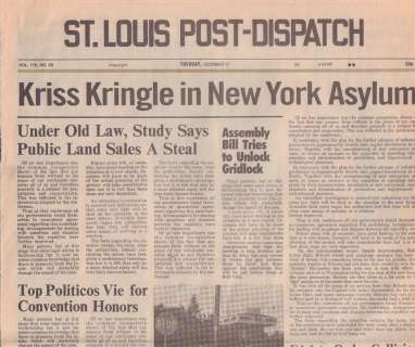 Lot 97 - Miracle on 34th Street prop newspaper