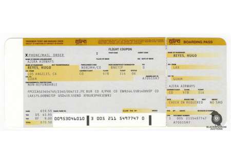 LOST - Lot 59 - Hurley‘s Set of Ajira Airlines Tickets from LOST