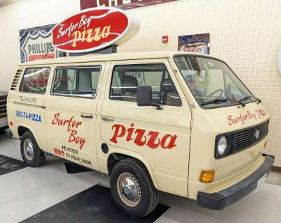 Lot 1199 - Stranger Things Surfer Boy Pizza Recreation 1981 Volkswagen Kombi Van