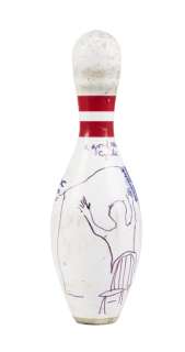 The Big Lebowski | Jeff Bridges "Jeffrey ’The Dude’ Lebowski" Signed and Illustrated Bowling Pin (E) | Julien’s