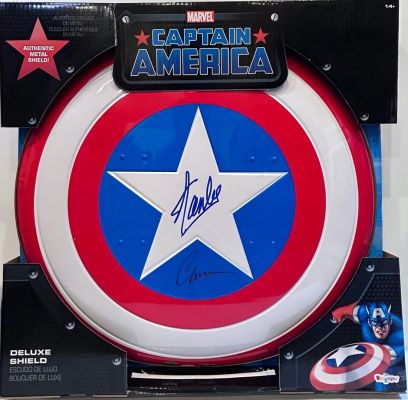 STAN LEE CHRIS EVANS Signed Autograph Captain America Shield JSA | Activity Auctions