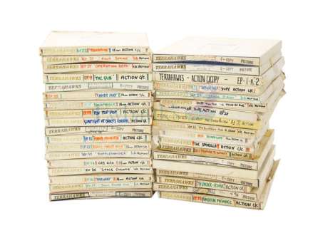 Terrahawks - 41 Film reel boxes containing 16mm film reel of the episodes from the Series by Gerry… | Ewbank’s
