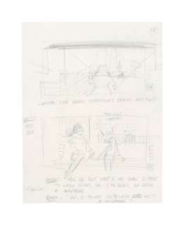 Lot 1017 - The Muppets Take Manhattan | Scene 27 Plaza Fountain Storyboard Illustration