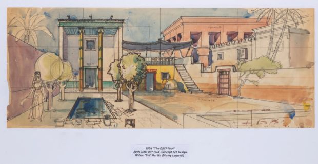 Lot 28 - A Bill Martin "The Egyptian" Concept Set Design Painting. | Van Eaton Galleries