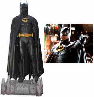 The Batsuit Worn by Michael Keaton in ‘‘Batman‘‘ From 1989 -- Measures Over 7‘ Tall on Custom Display