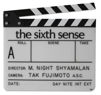 Clapboard Used in Acclaimed Thriller ’’The Sixth Sense’’ -- One of a Kind, as Only One Clapboard Is Used Per Film | Nate Sanders