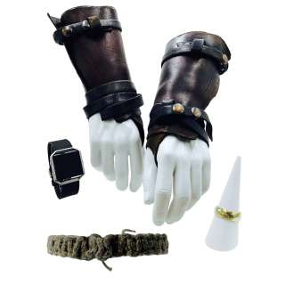 Lot 89 - Snowpiercer Andre Layton‘s Stunt Double Arm Gauntlets, Watch, Bracelet & Photo Double Wedding Ring