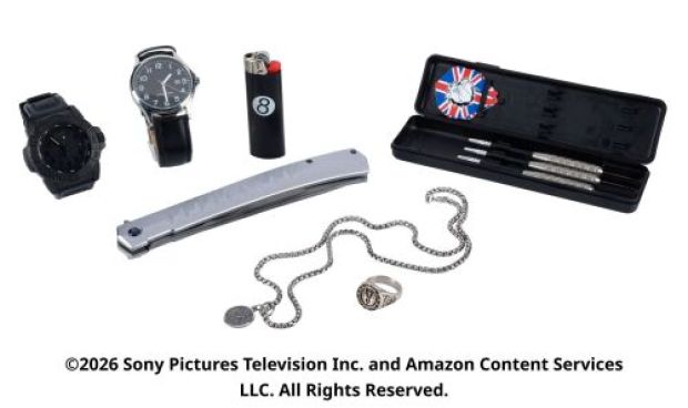 The Boys (T.V. Series, 2019-2026) | Lot 14: Billy Butcher’s Accessories with Joe Kessler’s Rubber Knife | Propstore