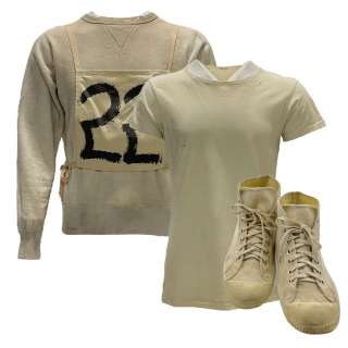 The Boys in the Boat Don Hume’s Jack Mulhern Long Sleeve, Crew-Neck Sweater, Short Sleeve Shirt, Socks Set, Shoes & Apron | VIP Fan Auctions