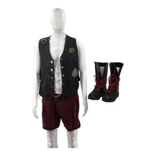 Heels Jack Spade Stephen Amell Screen Worn Wrestling Boots, Cutoff Shorts & Motorcycle Vest Ch 6 Sc 34 Ep 201 | VIP Fan Auctions