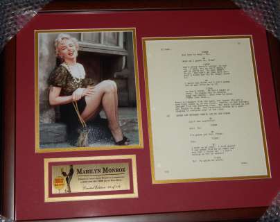 Marilyn Monroe Framed Limited Edition Personal Bus Stop Script Page | Piece of the Past