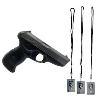 Lot #168: The One (2001) Gabe (Jet Li) Screen Used Prop Gun & 3 Badges