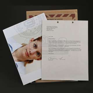 HANNIBAL - Lot 72 - Miriam Lass‘ (Anna Chlumsky) FBI File, Photo, and Letter to Jack Crawford (Laurence Fishburne)