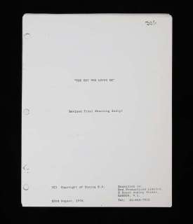 James Bond The Spy Who Loved Me - Revised Final Shooting Script, later printed. | Ewbank’s