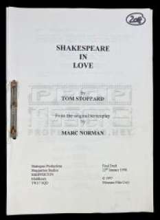 SHAKESPEARE IN LOVE - Production Used Script