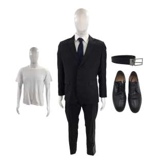 G20 Agent Manny Ruiz (Ramón Rodríguez) Screen Worn Belt, Dress Shoes, Suit Jacket, Dress Pants, T-Shirt, Button-Up Shirt & Tie Ch 5-51 Sc 36-96pt | VIP Fan Auctions