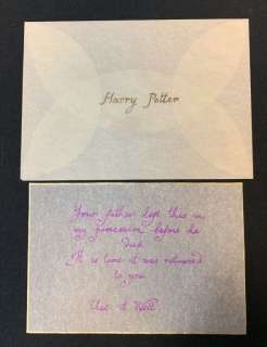 Harry Potter and the Sorcerer’s Stone (2001) - Invisibility Cloak Dumbledore Gift Letter And Envelop | Hanlin Auction Service